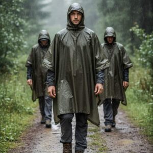 Poncho Ripstop basic vert kaki