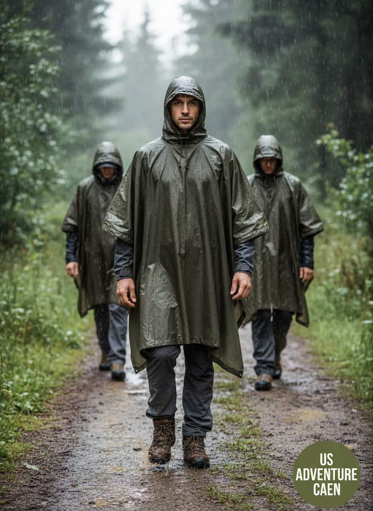 Poncho Ripstop basic vert kaki