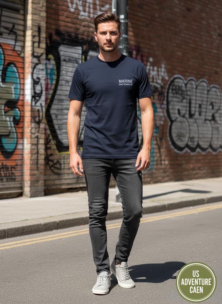 T-shirt texte Marine Nationale bleu - A10 Equipment