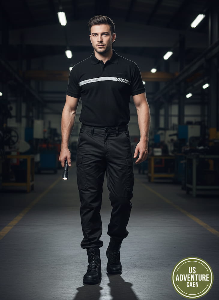 Pantalon sécurité noir Safetek - GK ProPolo Sécurité privée Safetek manches courtes