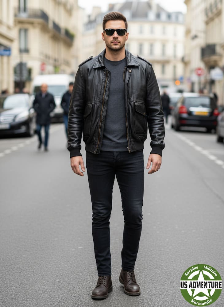 Blouson en cuir occasion XL