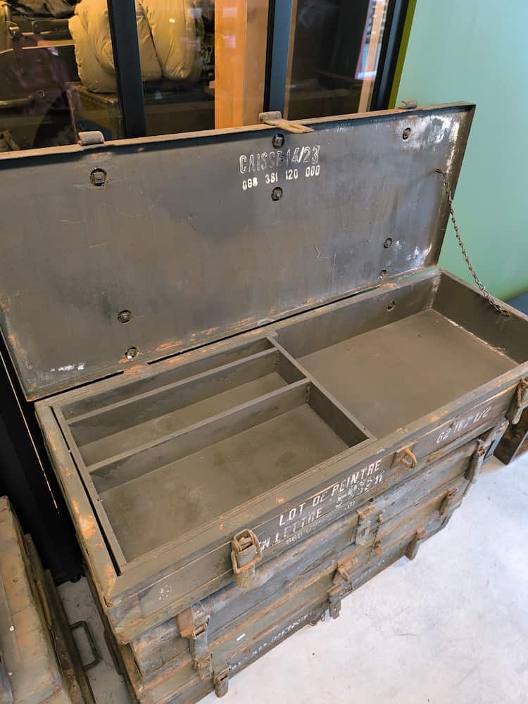 Caisse transport bois armée Française