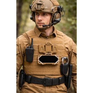 Support Téléphone pour Gilet Tactique molle Tan