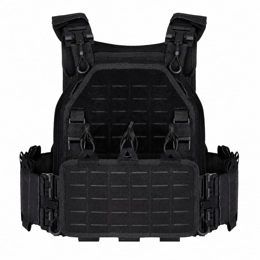 Gilet tactique porte plaque à dégagement rapide noir