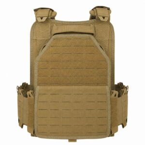 Gilet tactique porte plaque à dégagement rapide tan
