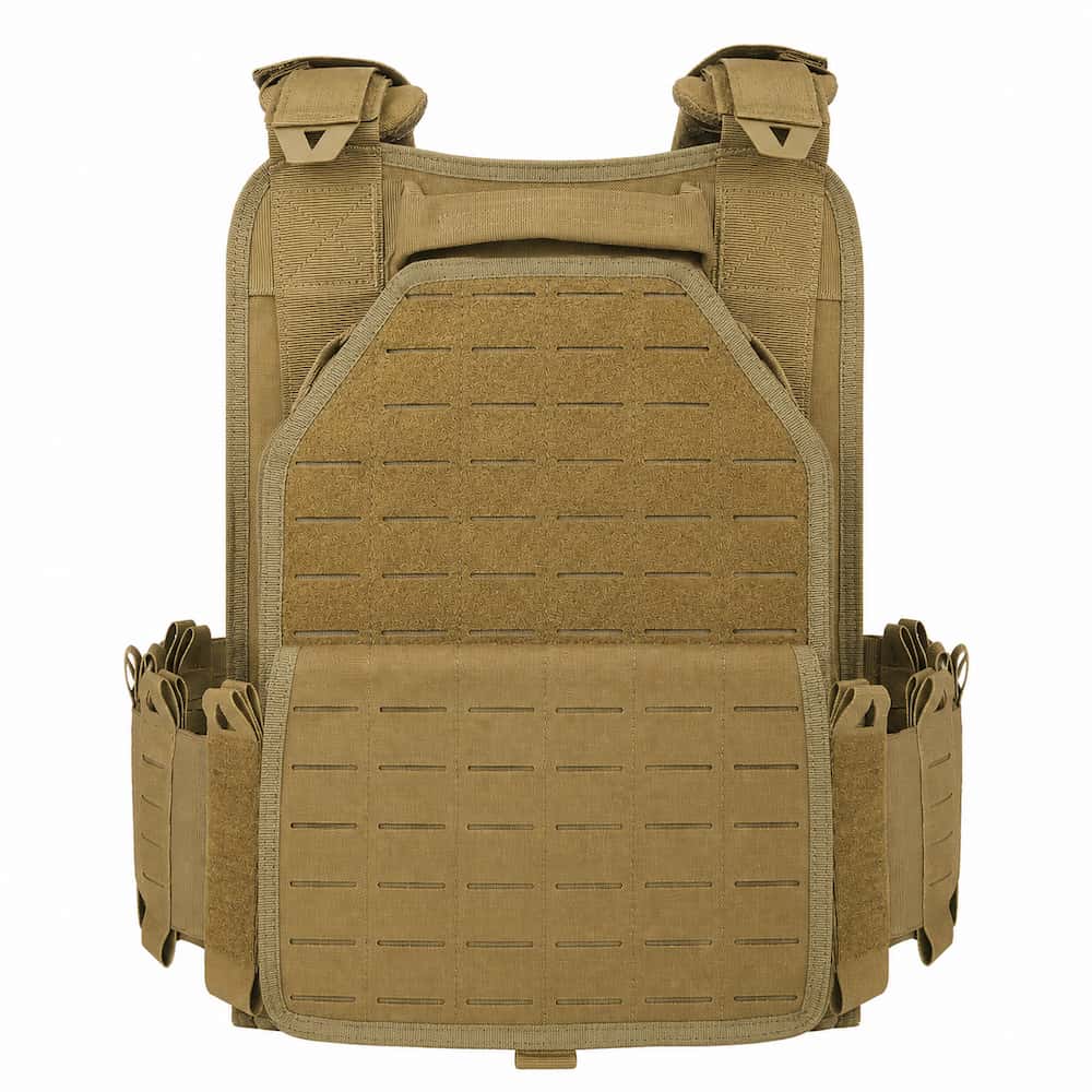 Gilet tactique porte plaque à dégagement rapide tan