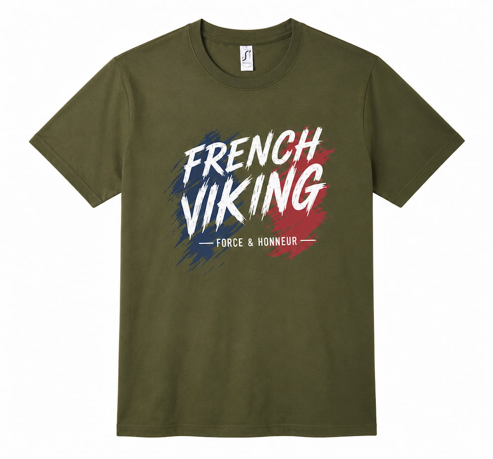 T-shirt kaki French Viking