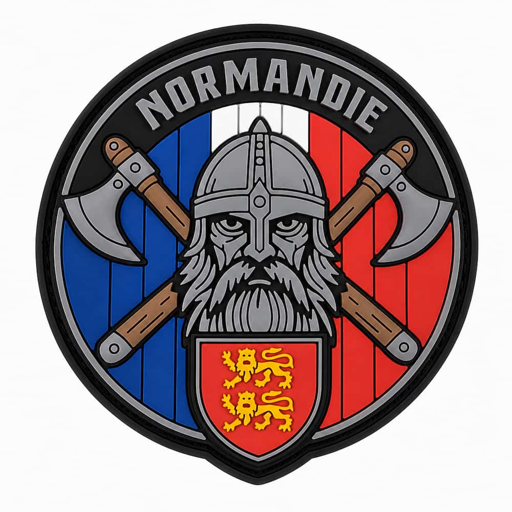 Ecusson patch pvc Normandie Viking rond